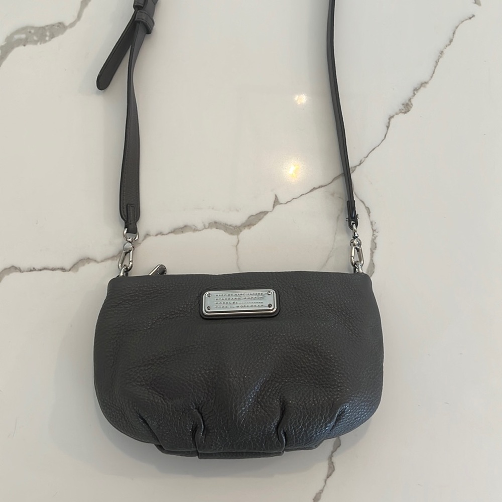AUTHENTIC Gray Pebbled Leather Marc by Marc Jacobs Crossbody Purse